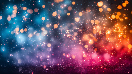 Fototapeta premium Galaxy of light: An artistic vision of a colorful space filled with twinkling stars. The vibrant colors are a visual delight.