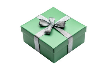 Obraz premium Green gift box Isolated on White and Transparent Background PNG Image.