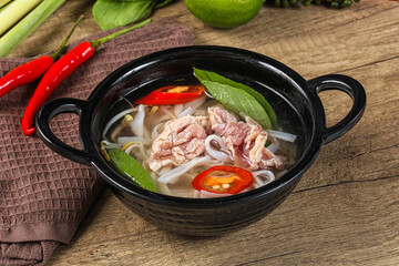 Vietnamese Pho Bo soup with beef