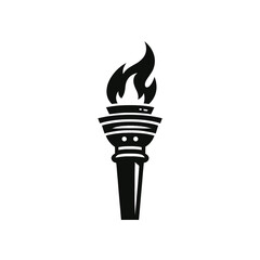 torch light logo silhouette black color vector black color vector isolated white background 