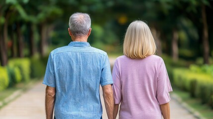 World Cancer Day inspires research and better care. Couple walking together in a serene park setting.