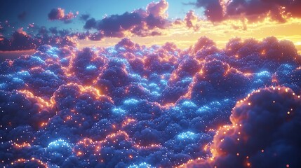 Obraz premium Aerial View of Sunset Cloudscape