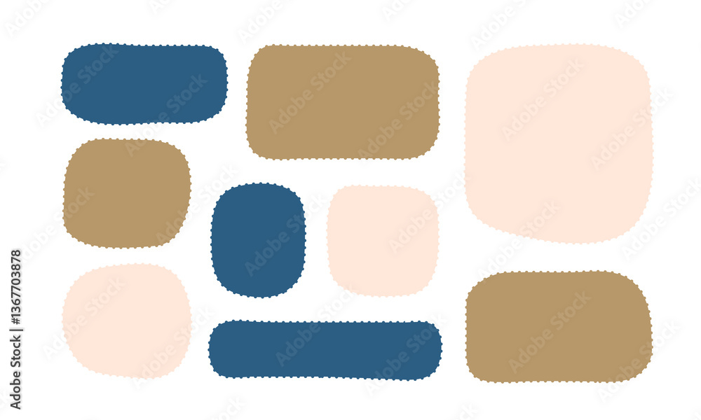 Poster squiggle shapes for messages. zigzag border, waves edgy forms. vector