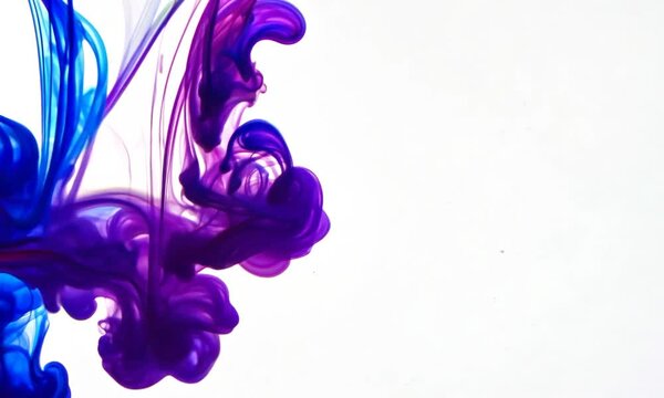 Abstract Vivid Color Ink Drops Spreading in Water Texture.