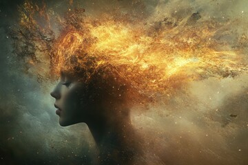 Exploding mind concept art symbolizing creativity, dreams, and the collective power of imagination