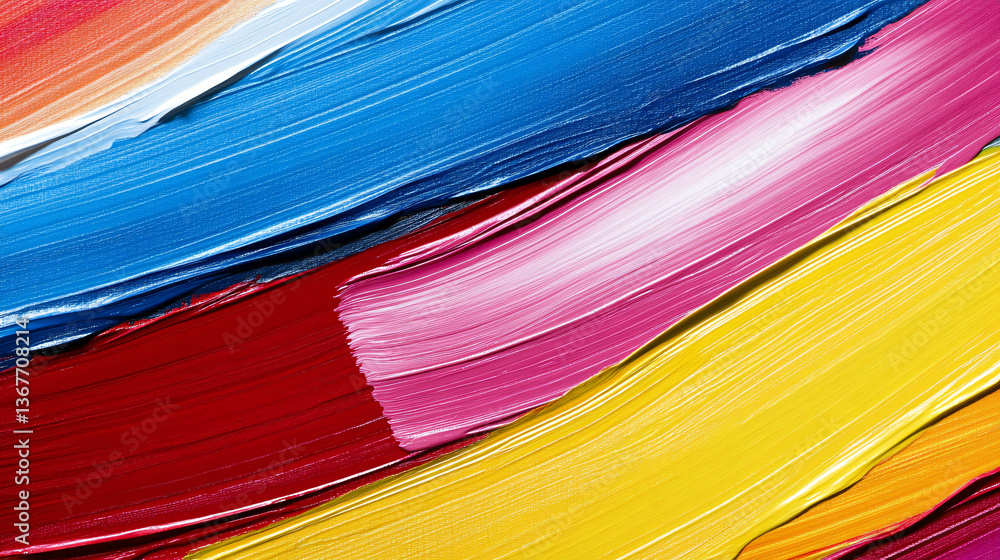 Poster a colorful paint brush stroke filled with swirling colors in vivid reds creating a stunning visual o