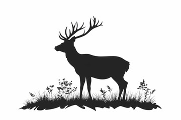Deer silhouette on white background vector design
