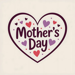 Mother's Day Typography and floral greeting card