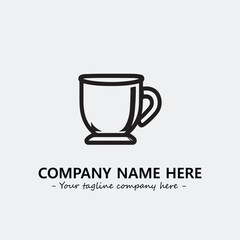 Cup illustration black and white for logo company vector image
