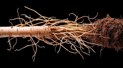 Detailed Roots of a Plant Showing Complex Underground Structure