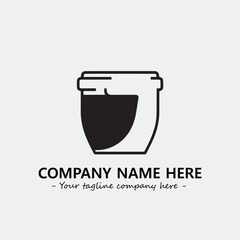 Cup illustration black and white for logo company vector image
