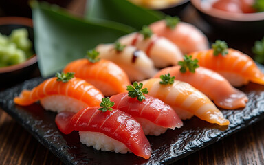 Fresh sushi ready to serve