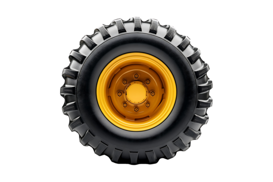 Tractor Wheel Isolated on White and Transparent Background PNG Image. - Powered by Adobe