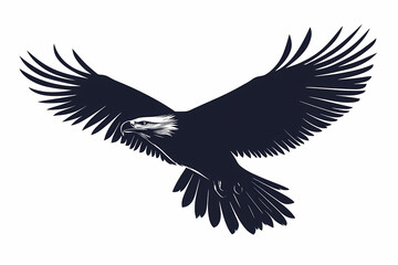 Eagle silhouette on white background, vector design