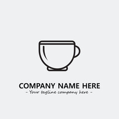 Cup illustration black and white for logo company vector image
