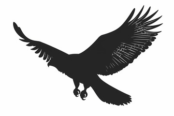 Fototapeta premium Falcon silhouette on white, vector design