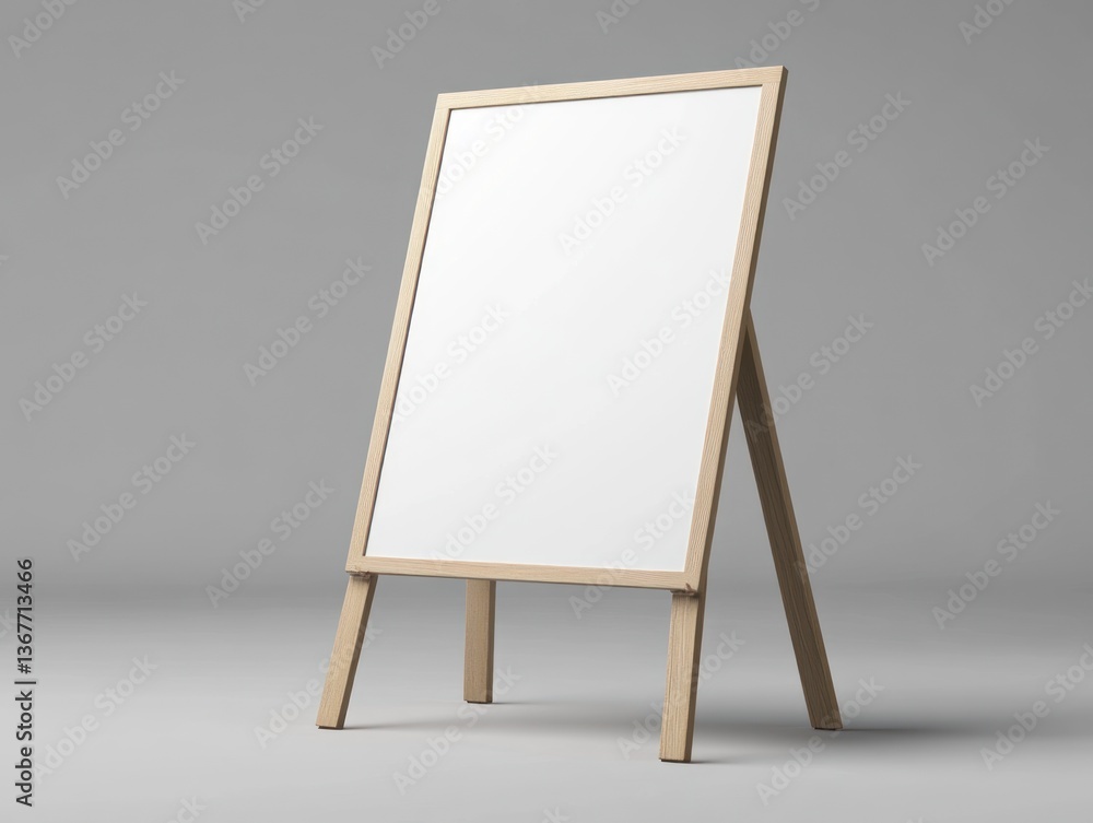 Poster displaying blank a-frame signboard easel isolated for message mockup and presentation