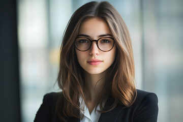 Portrait of a young strong Bussines Woman with crossed arms, successful businesswoman