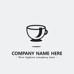 Cup illustration black and white for logo company vector image
