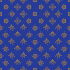 seamless outline thai gold graphic on blue navy background illustration