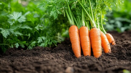 Freshly Harvested Carrots from Organic Garden, A Beautiful Display of Homegrown Vegetables