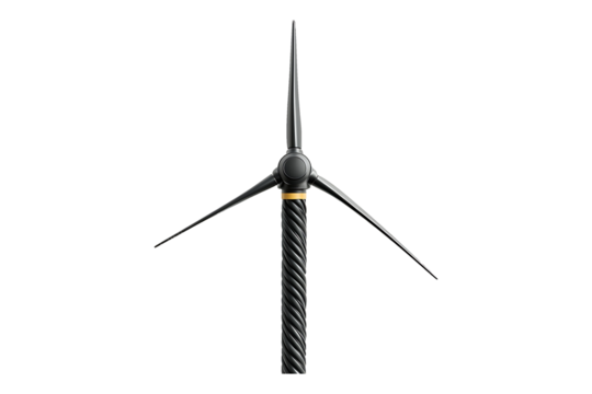 Wind Energy Cable Isolated on White and Transparent Background PNG Image.