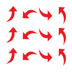 set of curve arrows icon