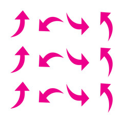 set of curve arrows icon