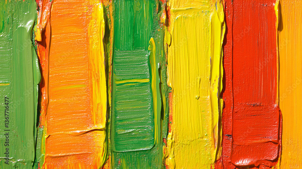 Poster colorful painting with bright strokes intertwining to create an engaging visual experience full of c