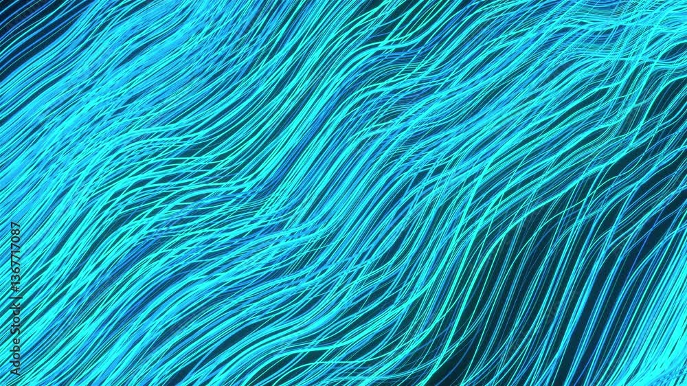 Poster neon abstract waves lines. computer generated 3d render