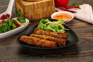 Fried Vietnamese spring roll with special sauce