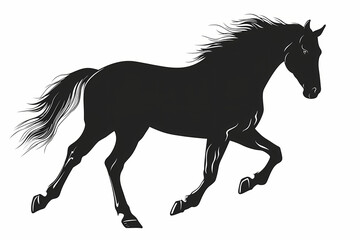 Obraz premium Horse silhouette on white background, vector design
