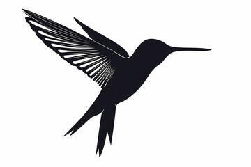 Fototapeta premium Hummingbird silhouette on white background vector design