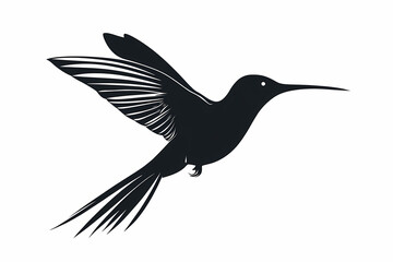 Obraz premium Hummingbird silhouette on white background vector design