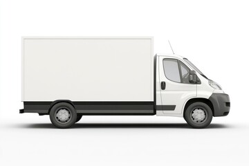 White Delivery Van Isolated on White Background for Branding and Advertising