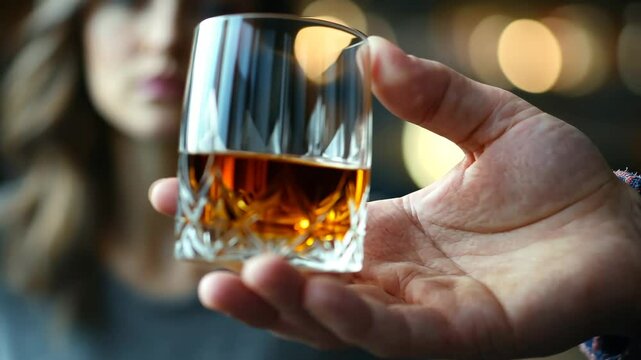 A young woman firmly declines a drink offered by a man, showcasing her commitment to sobriety. This moment reflects the significance of resisting peer pressure and prioritizing personal health.