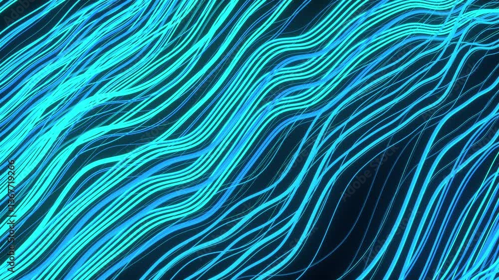 Poster neon abstract waves lines. computer generated 3d render