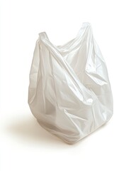 Isolated Empty Plastic Bag on White Background for Environmental Awareness