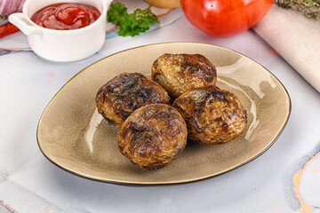 Baked potato barbecue with skin