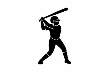 Baseball Player silhouette vector illustration