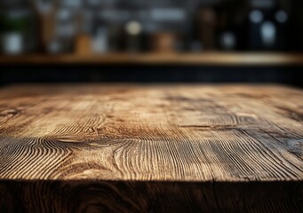 Rustic wooden table in cafe (1)