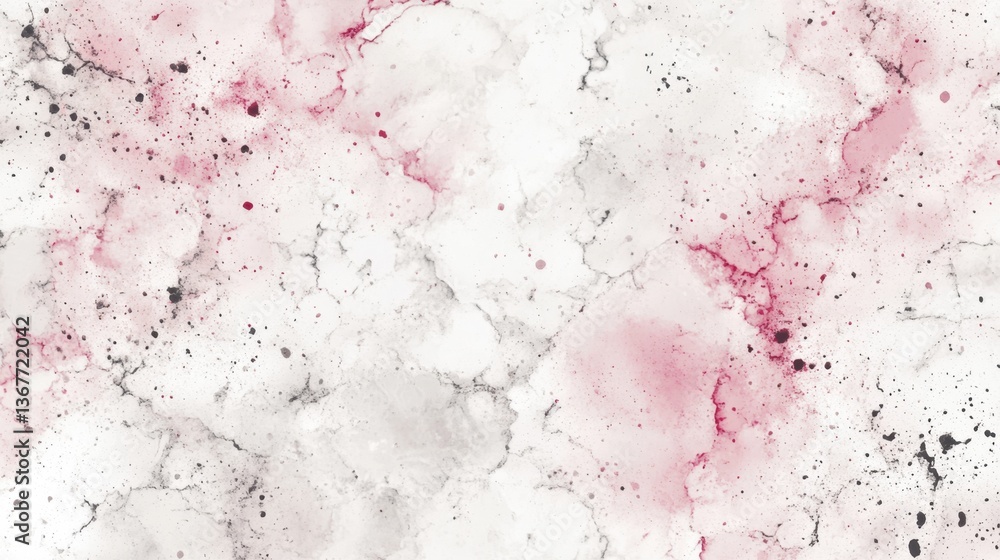 Poster a textured abstract background featuring soft pink and gray hues with splashes and cracks on a white