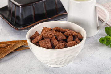 Dry sweet chocolate ceral flakes