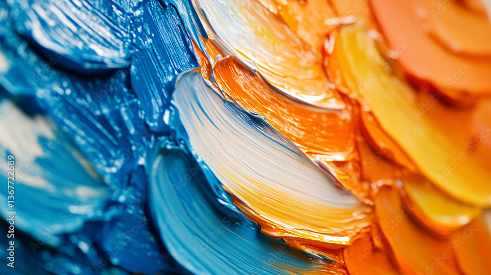 Poster dynamic painting filled with bold colors and energetic brushstrokes creating an artistic explosion o