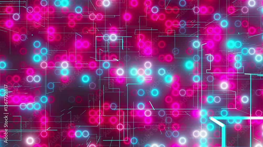Poster abstract digital background with lines and dots. computer generated 3d render