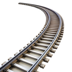 railroad tracks isolated on transparent background, PNG file
