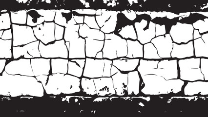 Naklejka premium Cracked texture. Cracks texture for design. Abstract black cracks on white background. Structure of cracking.