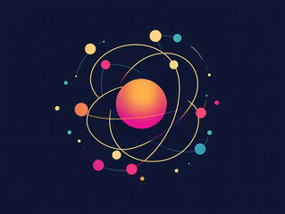 Quantum computing avant-garde vector logo design