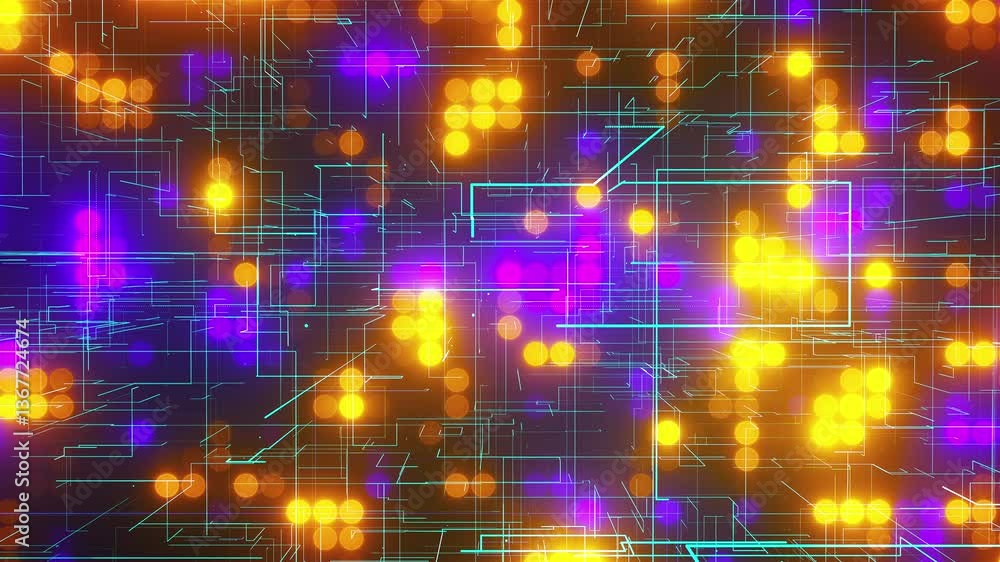 Poster abstract digital background with lines and dots. computer generated 3d render