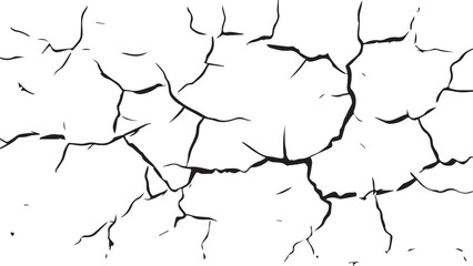 Cracked texture. Cracks texture for design. Abstract black cracks on white background. Structure of cracking.